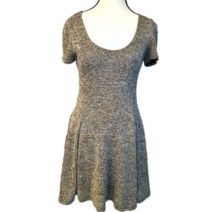 Altar’d State brown heathered fit & flare sweater skater dress, EUC size S